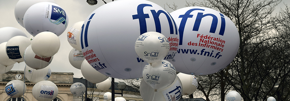 Ballon géant publicitaire gonflé à l'hélium